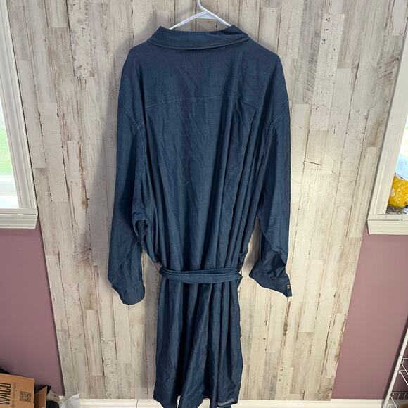 New! Universal Standard Chambray Blue Shirt Dress Tie Waist Womens 7X - Picture 6 of 8